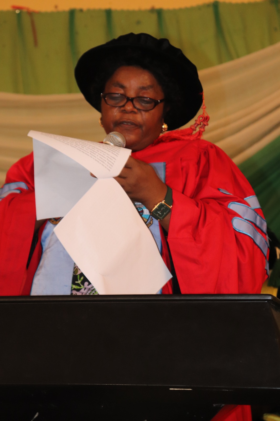 Prof. Grace Chollom. Dean Faculty of Education, University of Jos and Representative of the Vice Chancellor of the University